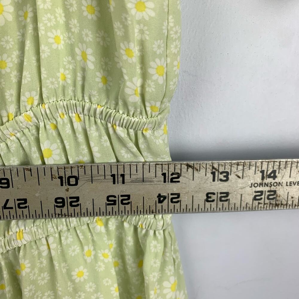 Lucca size small light green daisy flower tiered maxi dress boho cute dainty - Picture 9 of 12